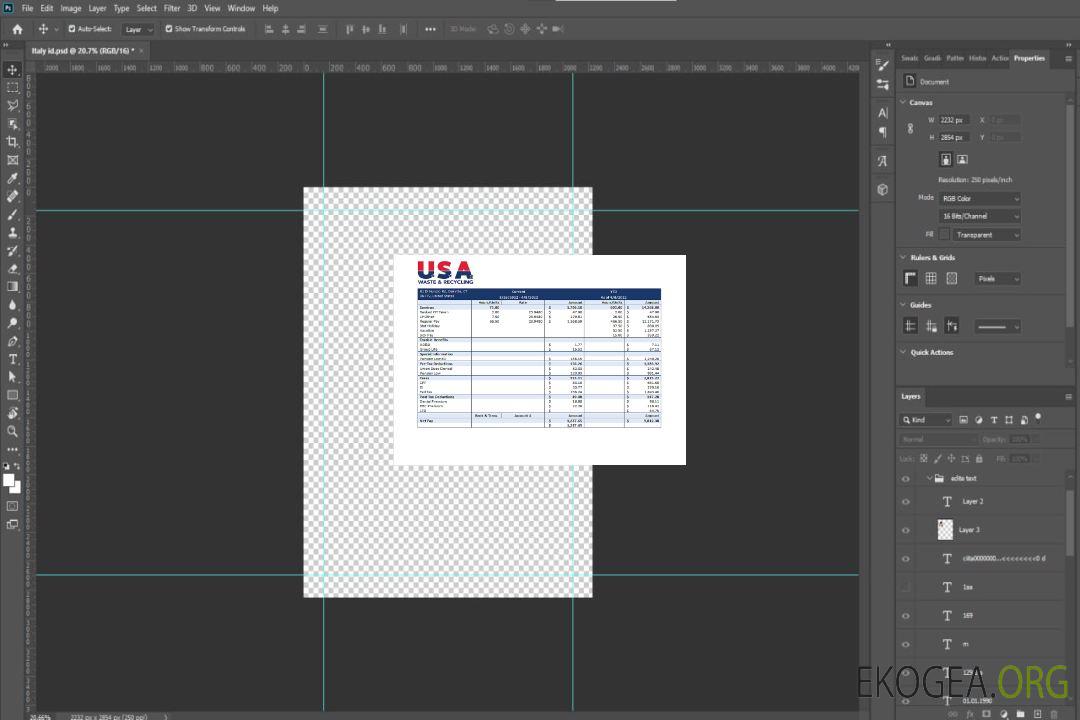 Fiche de paie d'une entreprise de recyclage USA Waste & Recycling template Fiche de paie d'une entreprise de recyclage USA Waste & Recycling template